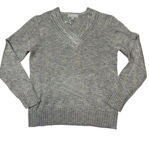 Carolyn Taylor Women’s V-Neck Marled Knit Pullover Sweater Multi-Color